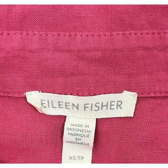 Eileen Fisher Organic Handkerchief Linen Button Up Shirt Collared Pink Size XS - Picture 5 of 6